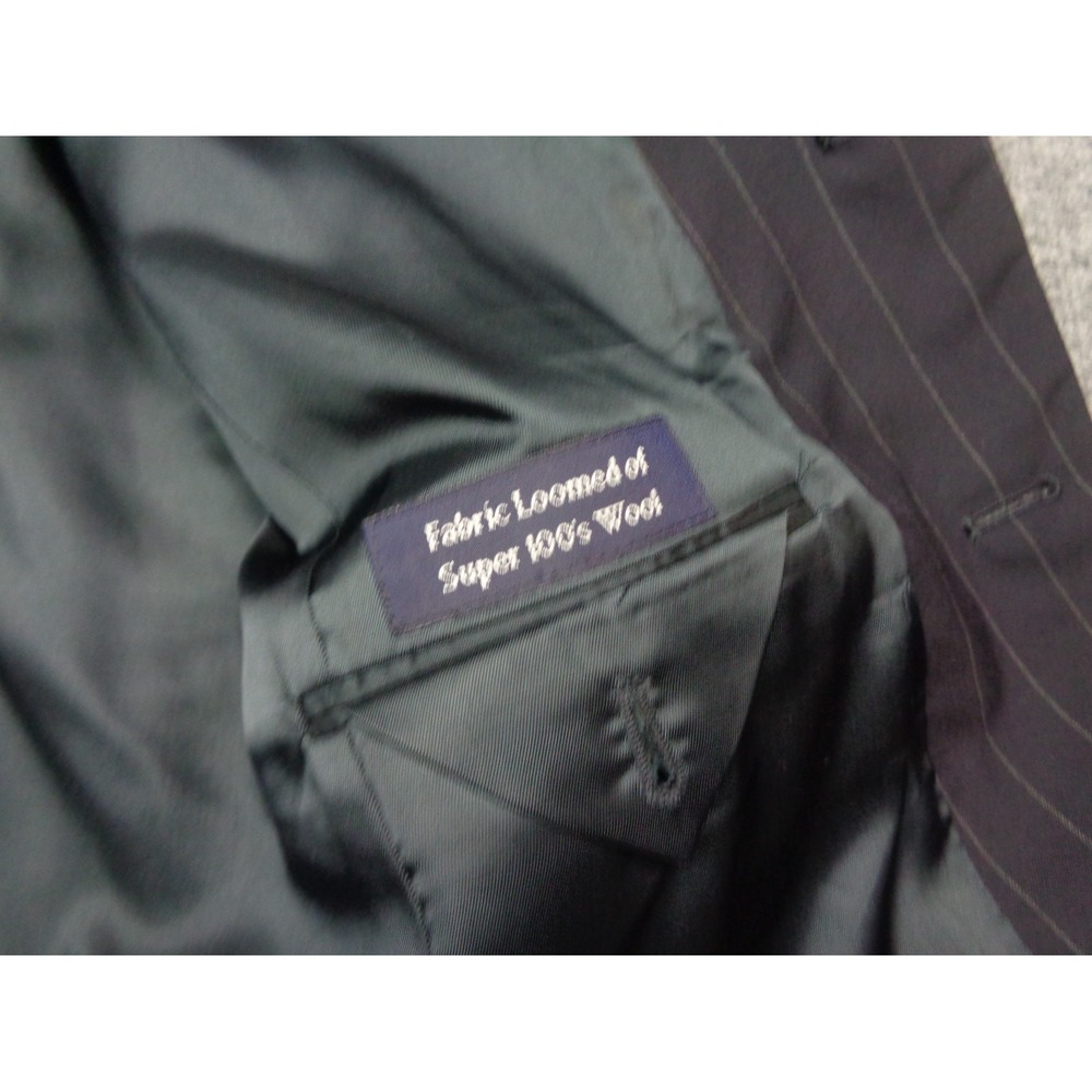 Burberry Virgin Wool Navy Blazer Size 42R Mens Jacket Pinstripe - Picture 8 of 15